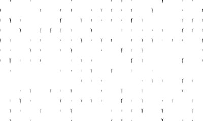 Seamless background pattern of evenly spaced black woman with hands up symbols of different sizes and opacity. Illustration on transparent background