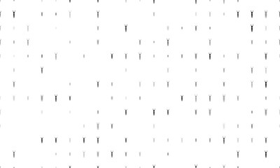 Seamless background pattern of evenly spaced black woman stretches symbols of different sizes and opacity. Illustration on transparent background