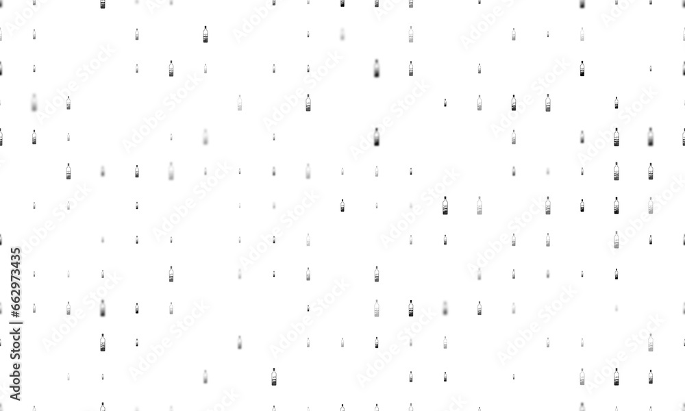 Poster seamless background pattern of evenly spaced black the world in a bottle symbols of different sizes 