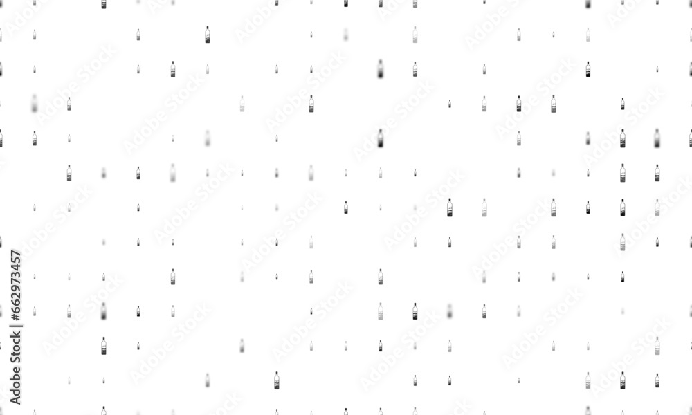 Poster seamless background pattern of evenly spaced black the world in a bottle symbols of different sizes 