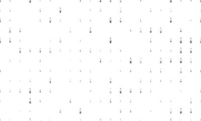 Seamless background pattern of evenly spaced black the world in a bottle symbols of different sizes and opacity. Vector illustration on white background