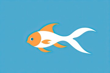 Goldfish: Playful and Minimalist Aquarium Icon for Brochure Exhibit, generative AI