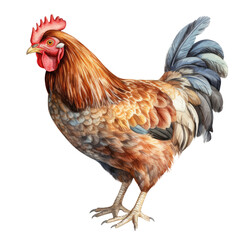 poultry animal element. watercolor hen illustration.