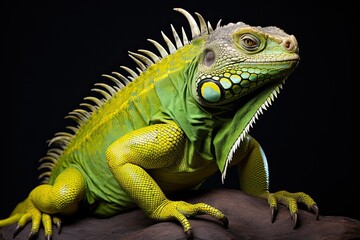 Iguanas Transformed: Simple and Sleek Graphic for Zoo Signage, generative AI