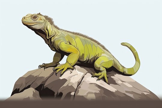 Clean and Minimalistic Iguanas: Wildlife Conservation Leaflet Digital Image, generative AI