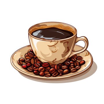Coffee cup clip art, AI generated Image