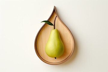 Pear Transformed: Minimalist Design for Fruit Vendor's Sign, generative AI