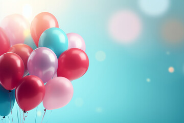 colorful balloons background with a place for text
created using generative Ai tools