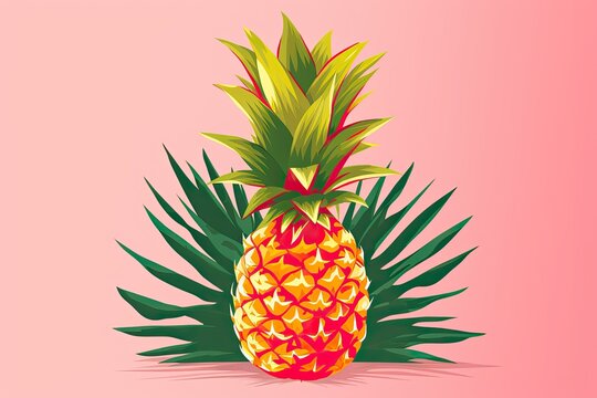 Pineapple Abstracted: Tropical Minimalist Design for Summer Party Flyer, generative AI