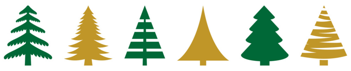 Christmas tree icons. Vector illustration