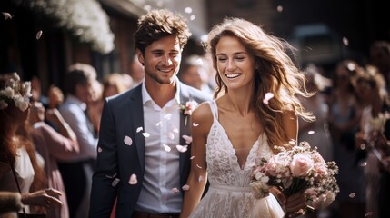 wedding and marriage ceremony of a couple