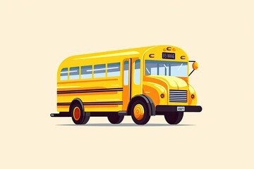 Education App Icon: Fun & Simplistic School Bus Conversion, generative AI
