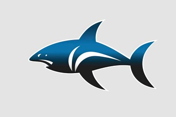 Shark Icon for Aquarium Logo: Minimal, Sleek Stylized Image of a Shark as the Perfect Branding Element, generative AI