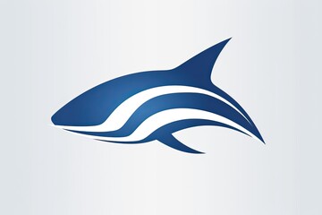 Shark Icon: Minimal and Sleek Aquarium Logo Stylized for Maximum Impact, generative AI