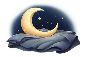 Obraz na płótnie Canvas Sleep Aid Product: Simple & Dreamy Moon Symbolizing Sleep for Optimal Rest, generative AI