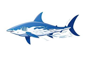Marine Conservation Sticker: Shark Transformed into Sleek & Minimalist Graphic, generative AI
