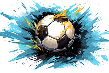 Soccer Ball Clipart: Capturing the Power and Precision as a Player Prepares to Strike, generative AI