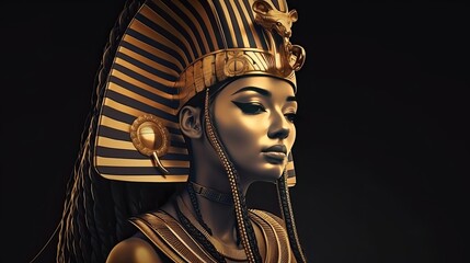 Nefertity, egyptian queen, ai based - obrazy, fototapety, plakaty