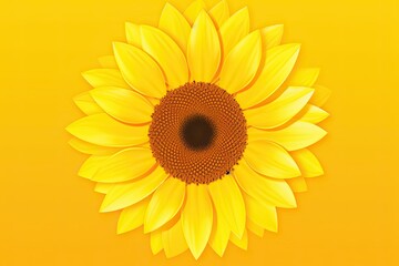 Sunflower Abstract Minimalist Design: Summer Fair Flyer, generative AI