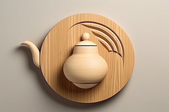 Teapot Cozy: Simplified Minimalist Design for Tea Shop Sign, generative AI