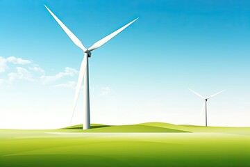 Obraz premium Renewable Energy Brochure: Streamlined Windmill Design for Minimalist Aesthetics, generative AI