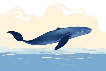 Ocean Conservation Banner: Transforming a Whale into a Minimalist, Aquatic Design, generative AI