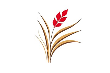 Fototapeta premium Wheat Sheaf Minimalist Farmer's Market Logo: Streamlined Design, generative AI