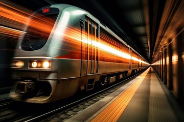 Naklejka premium night train in motion