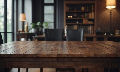 Professional design background with expensive wood. Dark wood table - Powered by Adobe