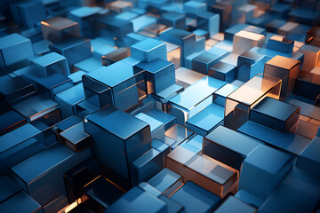 abstract blue cube background