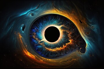 Black hole in space as a monster eye