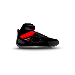 sports shoes with abstract racing vector motifs
