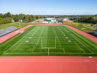 Obraz premium Drone view of football field.