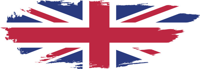 Flag of Great Britain in brush stroke background
