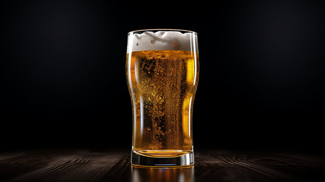Verre de bi&egrave;re, alcool. Boisson fraiche pour occasion festive, chaleureuse, joyeuse. Nouvel an, anniversaire. 