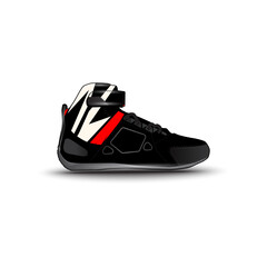 sports shoes with abstract racing vector motifs
