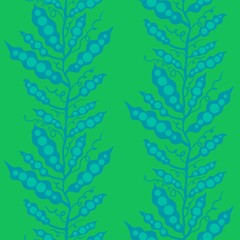 Floral cartoon seamless peas and leaves and branches pattern for wrapping paper and fabrics and linens