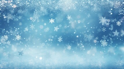 Fototapeta premium Icy Blue and Silver Snowflakes Background
