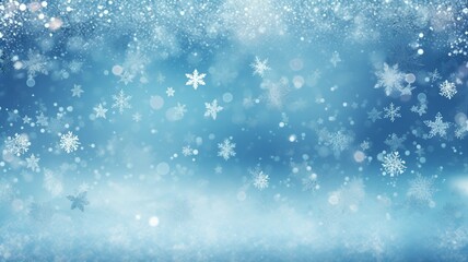  Icy Blue and Silver Snowflakes Background