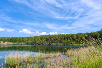 a beautiful small lake very near to the beach at the westcoast of Bornholm, Danmark, Muleby,...