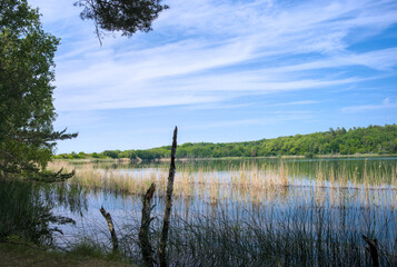 a beautiful small lake very near to the beach at the westcoast of Bornholm, Danmark, Muleby, Pyritsoen