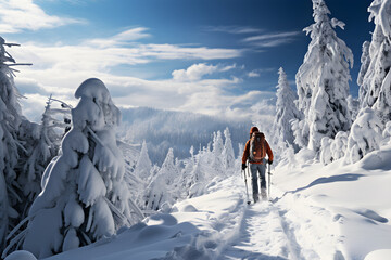 Skiing Adventure in a Winter Wonderland