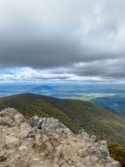 landscape with sky and clouds fall hiking mountain peak walking trail