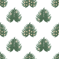 Seamless pattern with Christmas trees