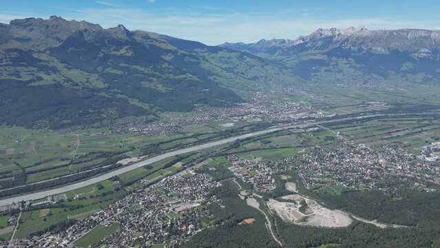 Aerial footage of Lichtenstein in the summertime.