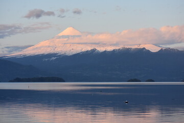 Volcán Villarrica al atardecer
