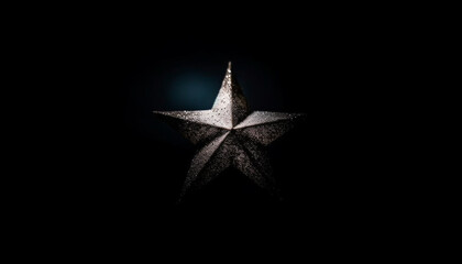 Golden star symbol shines on dark metallic background, luxury celebration generated by AI