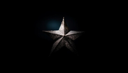 Obraz premium Golden star symbol shines on dark metallic background, luxury celebration generated by AI