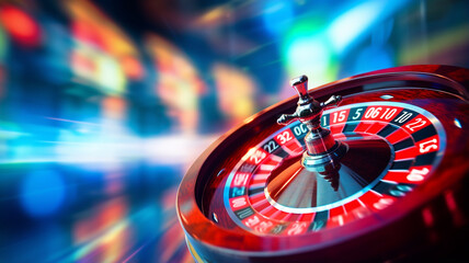 Colorful roulette in the casino