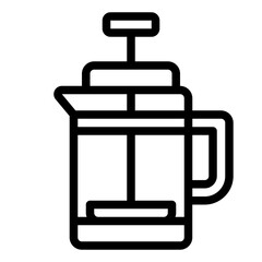 French Press black outline icon